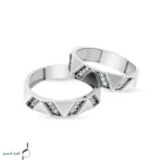 حلقه ست نقره زنانه و مردانه مدل HSE-K66 | حلقه ازدواج نقره 925 نگین زیرکونیا - Image 3