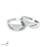 حلقه ست نقره نامزدی زنانه و مردانه مدل HSE K47 - Image 3