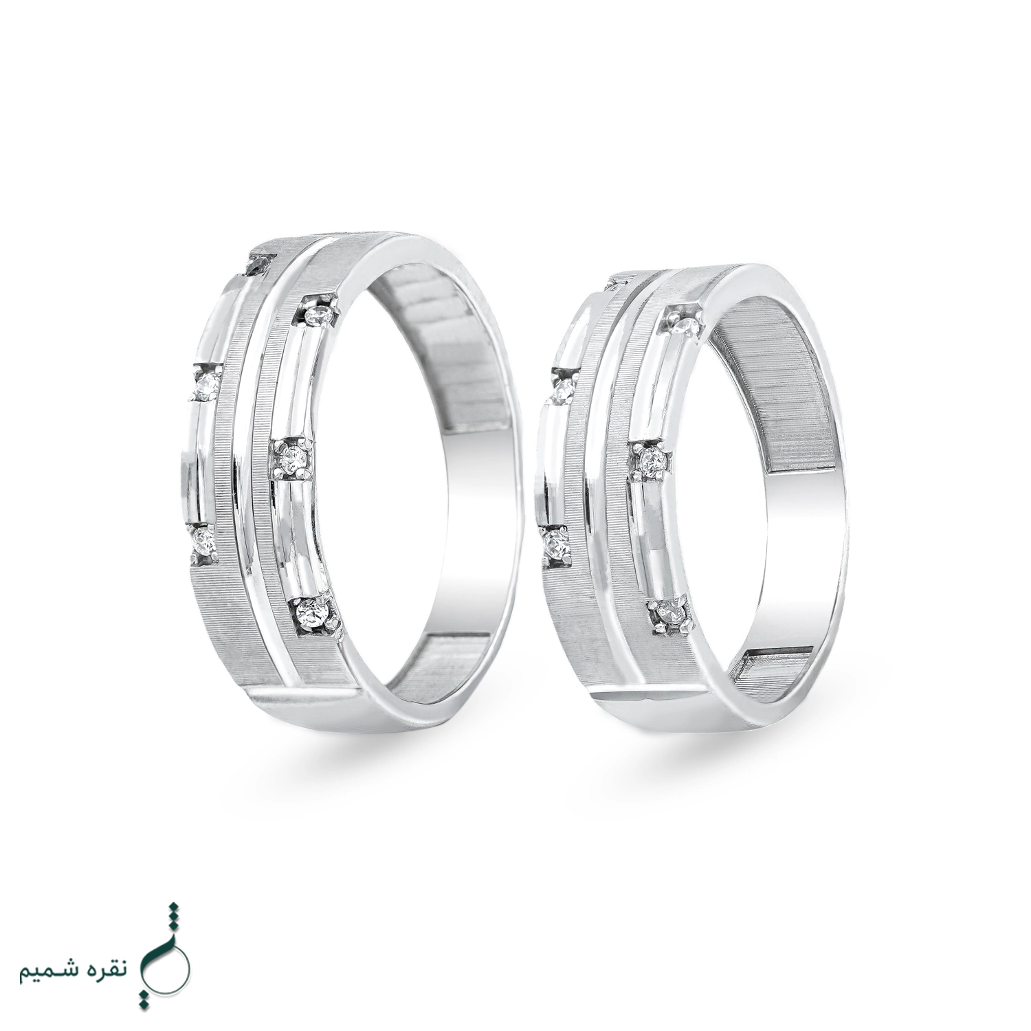 11 حلقه ست نقره نامزدی زنانه و مردانه مدل HSE K45 - Image 1