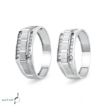 حلقه ست نقره زنانه و مردانه مدل HSE-K65 | حلقه ازدواج نقره 925 نگین زیرکونیا