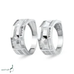 حلقه ست نقره زنانه و مردانه مدل HSE K55 | حلقه ازدواج نقره 925 نگین زیرکونیا