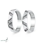 حلقه ست نقره زنانه و مردانه مدل HSE-K66 | حلقه ازدواج نقره 925 نگین زیرکونیا