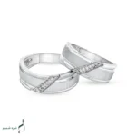 حلقه ست نقره نامزدی زنانه و مردانه مدل HSE K33 - Image 3