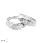 حلقه ست نقره نامزدی زنانه و مردانه مدل HSE K35 - Image 2