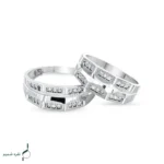 حلقه ست نقره نامزدی زنانه و مردانه مدل HSE K44 - Image 3