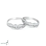 حلقه ست نقره زنانه و مردانه مدل HSE K53 | حلقه ازدواج نقره 925 نگین زیرکونیا - Image 3