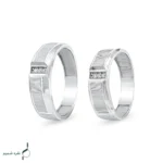 حلقه ست نقره زنانه و مردانه مدل HSE-K57 | حلقه ازدواج نقره 925 نگین زیرکونیا