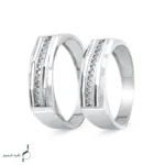 حلقه ست نقره زنانه و مردانه مدل HSE-K62 | حلقه ازدواج نقره 925 نگین زیرکونیا