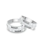 حلقه ست نقره زنانه و مردانه نگین‌دار مدل HSE-K73 - Image 3