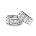 حلقه ست نقره زنانه و مردانه نگین‌دار مدل HSE-K76 - Image 3