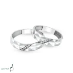 حلقه ست نقره زنانه و مردانه طرح هندسی مدل HSE-K81 - Image 3