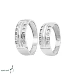 حلقه ست نقره زنانه و مردانه نگین‌دار مدل HSE-K89