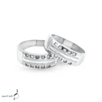 حلقه ست نقره زنانه و مردانه نگین‌دار مدل HSE-K89 - Image 3