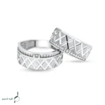 حلقه ست نقره نامزدی زنانه و مردانه مدل HSE K38 - Image 3