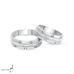 حلقه ست نقره نامزدی زنانه و مردانه مدل HSE K45 - Image 3