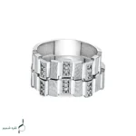 حلقه ست نقره زنانه و مردانه مدل HSE K51 | حلقه ازدواج نقره 925 نگین دار - Image 3
