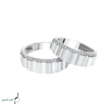 حلقه ست نقره نامزدی زنانه و مردانه مدل HSE-K68 - Image 3