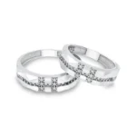 حلقه ست نقره زنانه و مردانه نگین‌دار مدل HSE-K75 - Image 3
