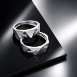 حلقه ست نقره نامزدی زنانه و مردانه مدل HSE K47 - Image 2
