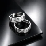 حلقه ست نقره زنانه و مردانه مدل HSE-K57 | حلقه ازدواج نقره 925 نگین زیرکونیا - Image 2