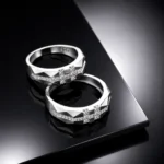 حلقه ست نقره زنانه و مردانه نگین‌دار مدل HSE-K75 - Image 2