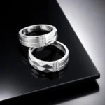 حلقه ست نقره زنانه و مردانه نگین‌دار مدل HSE-K80 - Image 2