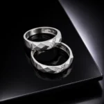 حلقه ست نقره زنانه و مردانه طرح هندسی مدل HSE-K81 - Image 2