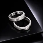 حلقه ست نقره نامزدی زنانه و مردانه مدل HSE-K67 - Image 2