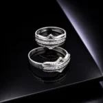 حلقه ست نقره زنانه و مردانه نگین‌دار مدل HSE-K78 - Image 2
