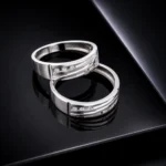 حلقه ست نقره نامزدی زنانه و مردانه مدل HSE K32 - Image 2