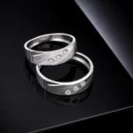 حلقه ست نقره زنانه و مردانه مدل HSE-K60 | حلقه ازدواج نقره 925 نگین زیرکونیا - Image 2