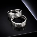 حلقه ست نقره زنانه و مردانه نگین‌دار مدل HSE-K89 - Image 2