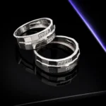 حلقه ست نقره زنانه و مردانه نگین‌دار مدل HSE-K73 - Image 2