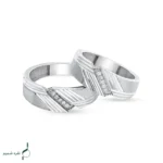 حلقه ست نقره نامزدی زنانه و مردانه مدل HSE K40 - Image 3