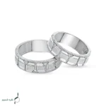حلقه ست نقره زنانه و مردانه مدل HSE K52 | حلقه ازدواج نقره 925 نگین زیرکونیا - Image 3