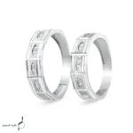 حلقه ست نقره زنانه و مردانه مدل HSE-K63 | حلقه ازدواج نقره 925 نگین زیرکونیا