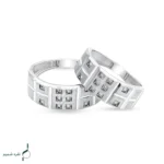حلقه ست نقره نامزدی زنانه و مردانه مدل HSE K42 - Image 3
