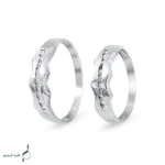 حلقه ست نقره زنانه و مردانه مدل HSE K53 | حلقه ازدواج نقره 925 نگین زیرکونیا