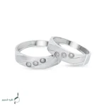 حلقه ست نقره زنانه و مردانه مدل HSE-K60 | حلقه ازدواج نقره 925 نگین زیرکونیا - Image 3