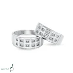 حلقه ست نقره نامزدی زنانه و مردانه مدل HSE K30 - Image 2