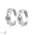 حلقه ست نقره زنانه و مردانه مدل HSE K56 | حلقه ازدواج نقره 925 نگین زیرکونیا