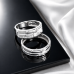 حلقه ست نقره نامزدی زنانه و مردانه مدل HSE K45 - Image 2