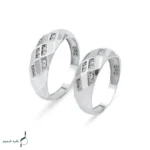 حلقه ست نقره زنانه و مردانه نگین‌دار مدل HSE-K70