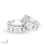 حلقه ست نقره زنانه و مردانه نگین‌دار مدل HSE-K69 - Image 3