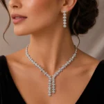 سرویس نقره زنانه مجلسی جواهری طرح خوشه گل آویزدار SLR-B12 - Image 5