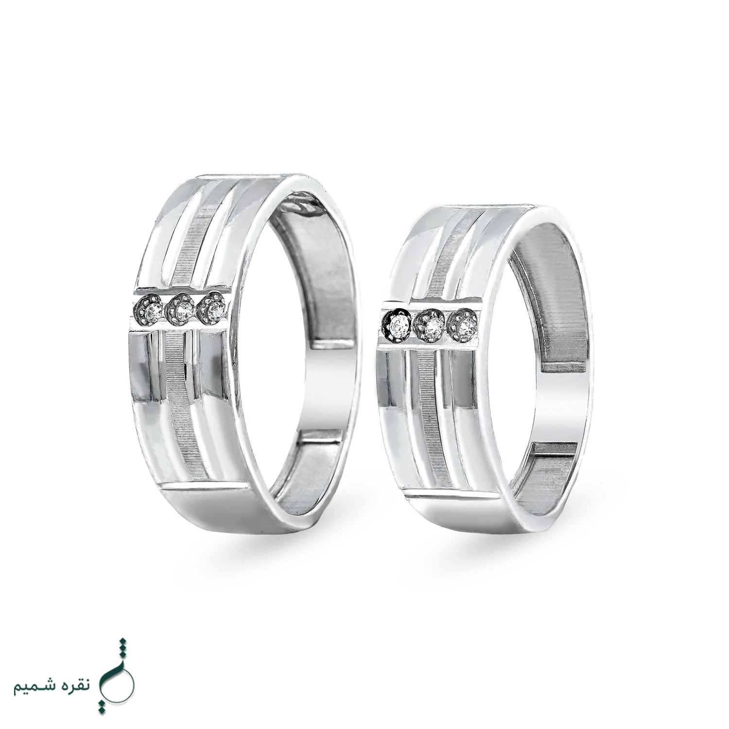 حلقه ست نقره نامزدی زنانه و مردانه مدل HSE K97