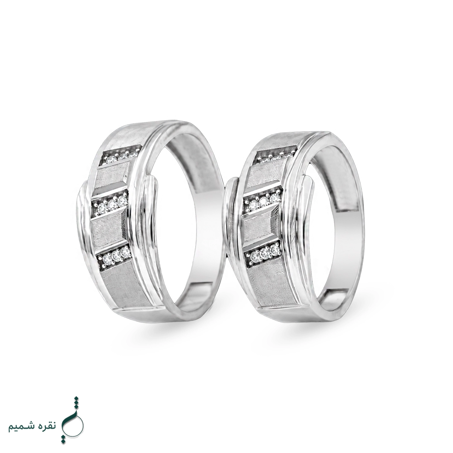 حلقه ست نقره نامزدی زنانه و مردانه مدل HSE K95