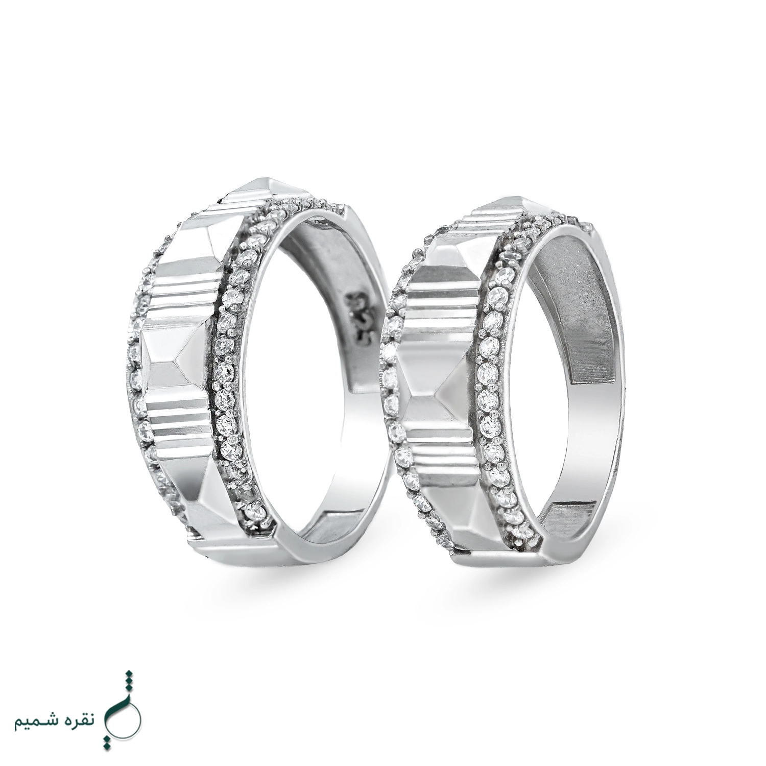 حلقه ست نقره نامزدی زنانه و مردانه مدل HSE K98