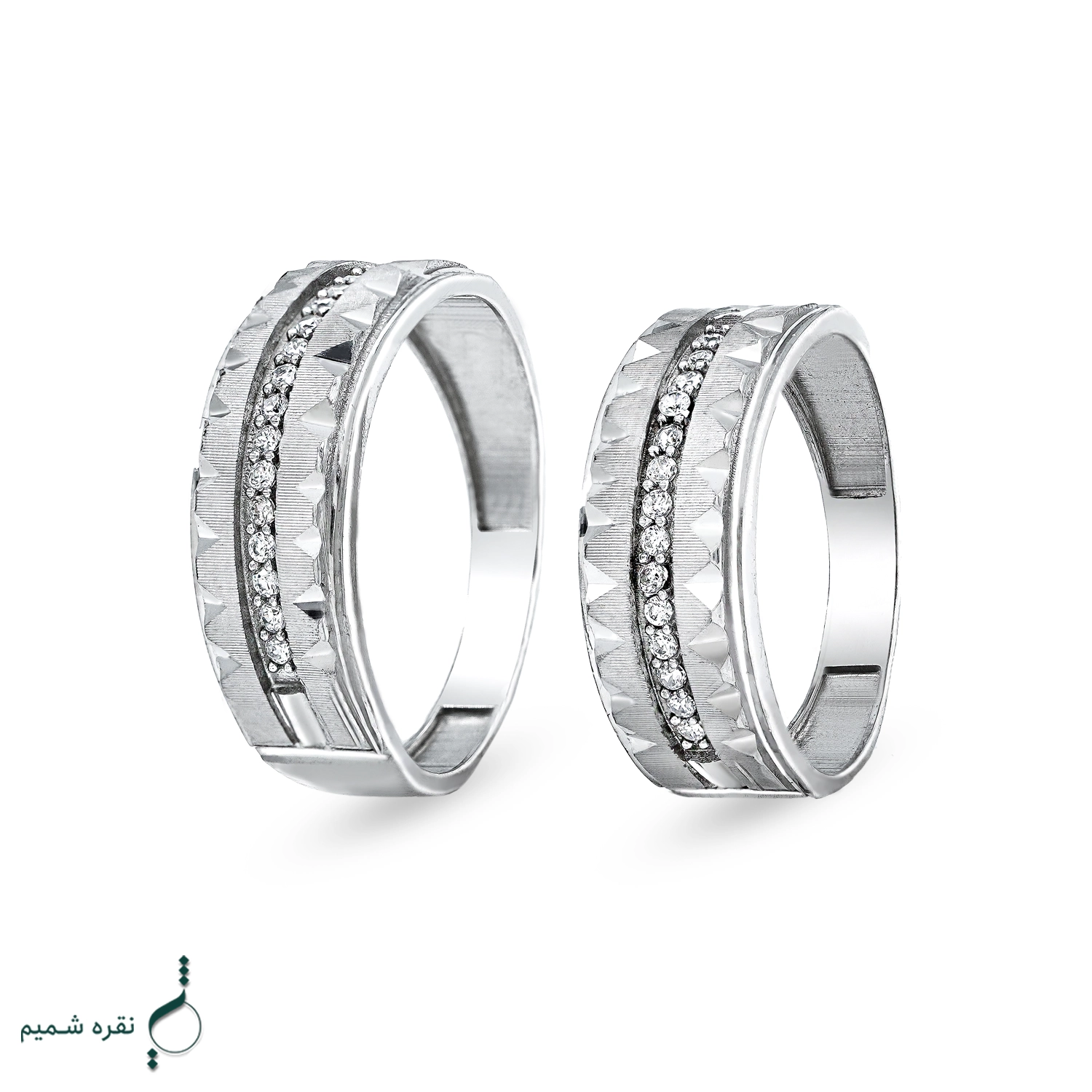 حلقه ست نقره نامزدی زنانه و مردانه مدل HSE K96