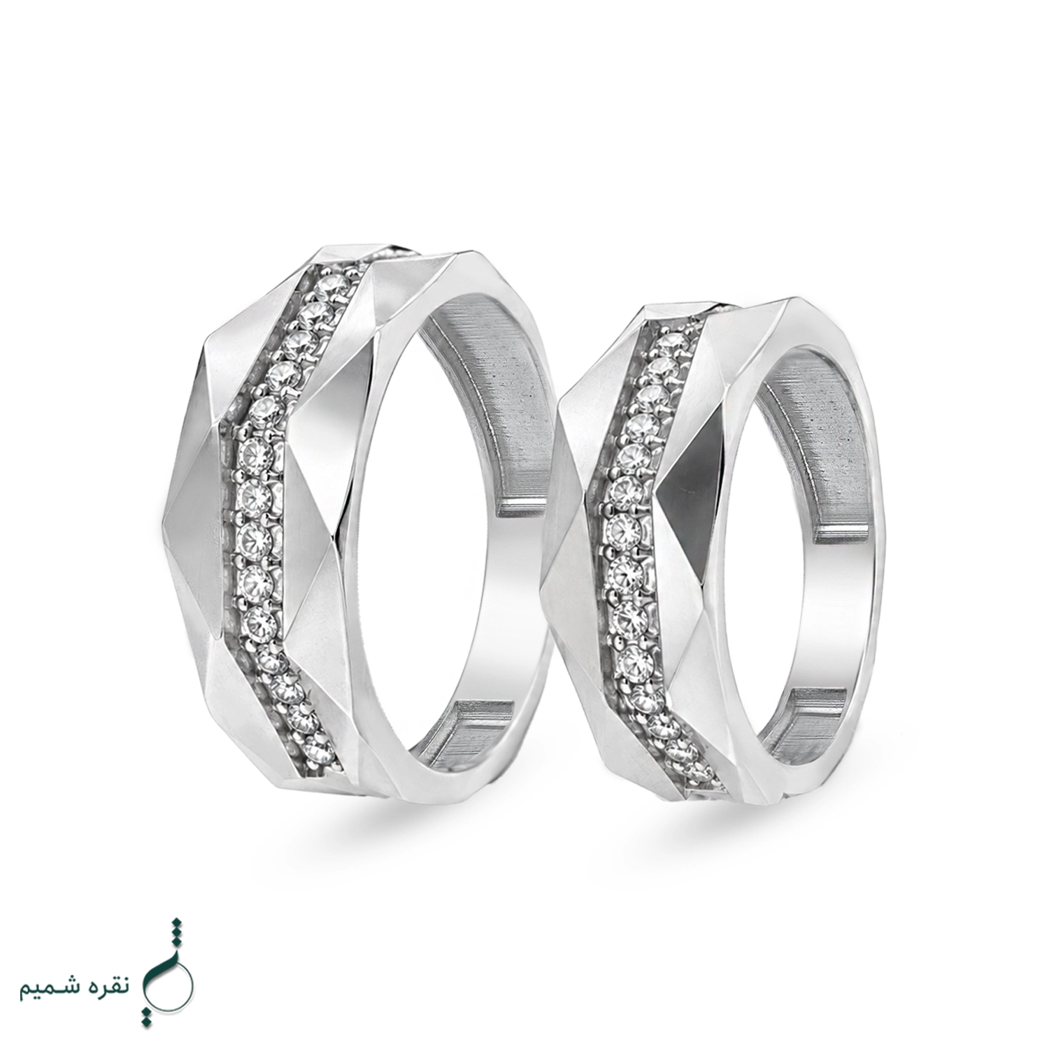 حلقه ست نقره نامزدی زنانه و مردانه مدل HSE K93